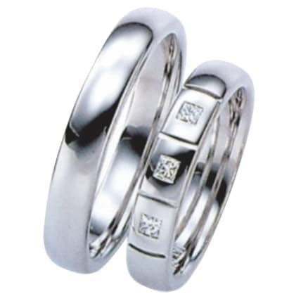 Snubní prsteny č.23, 24 — Bílé zlato 585/1000, zirkony, šíře 4mm